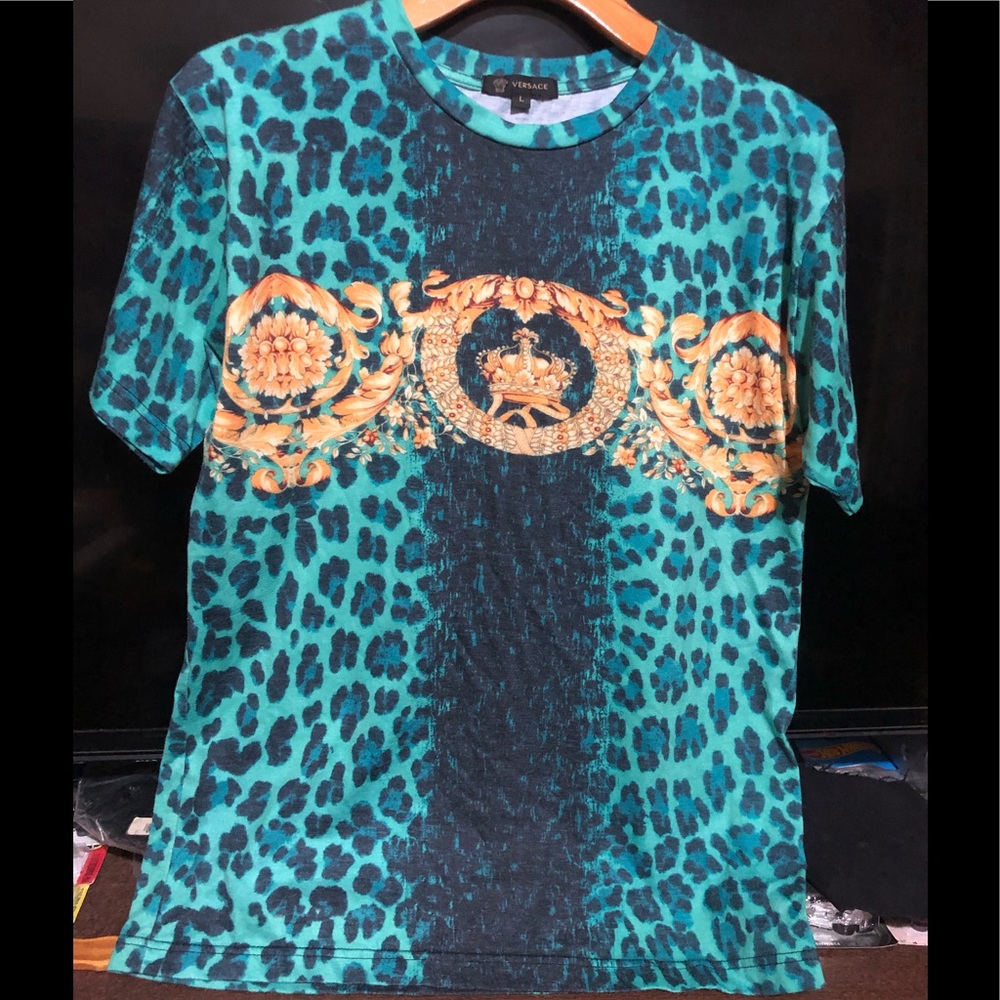 VERSACE  ANIMALIER LEOPARD PRINT T-SHIRT FOR MEN